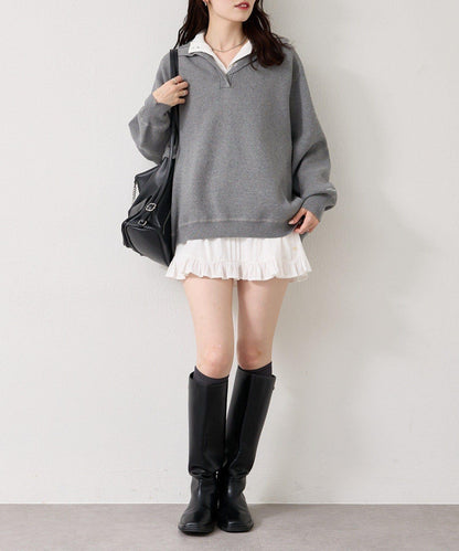 衛衣風格亨利領針織衫