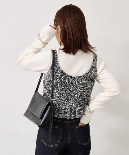 混色針織荷葉邊背心