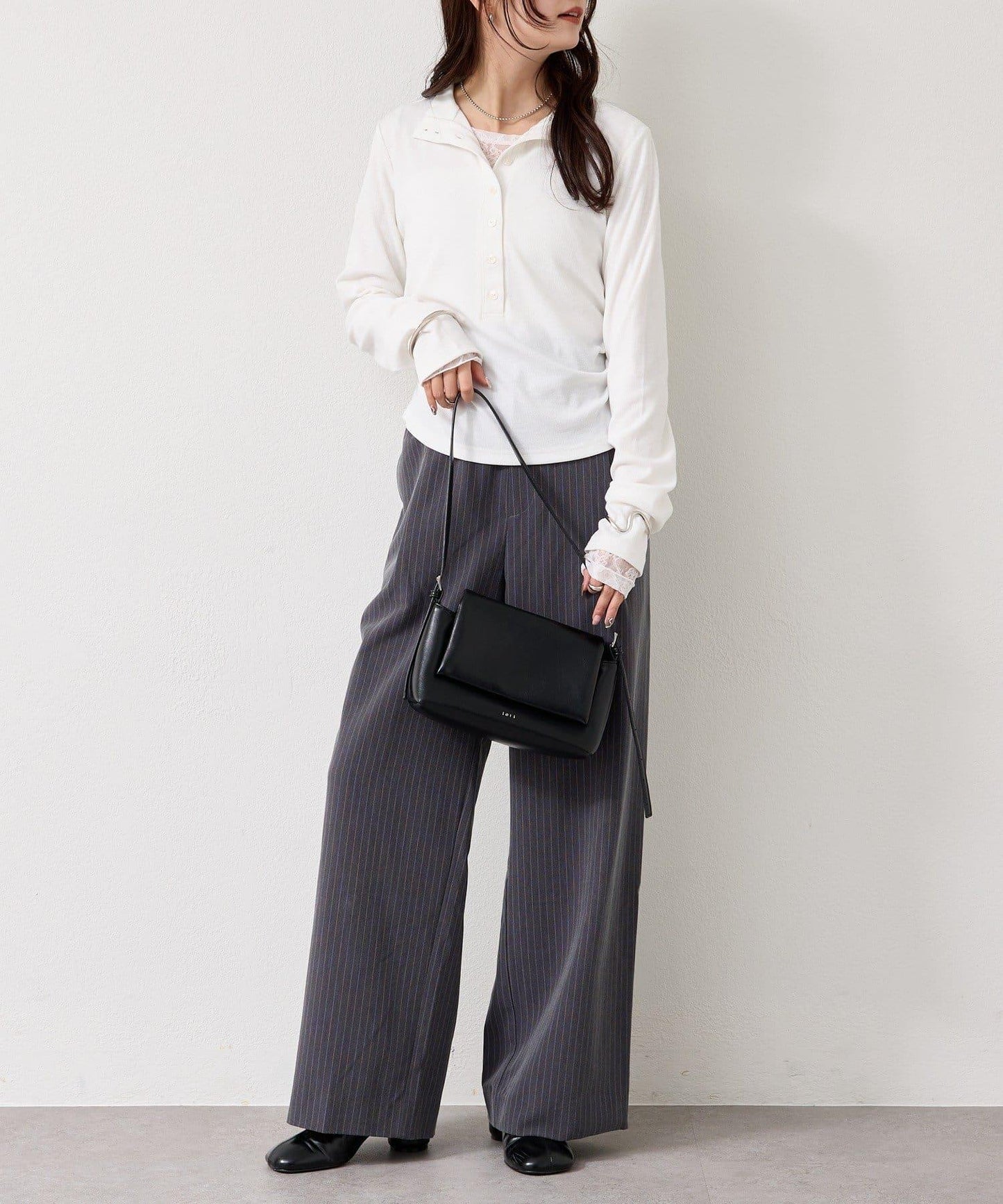 羅紋亨利領套頭衫