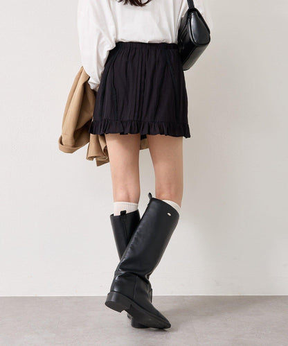 棉質荷葉邊迷你裙