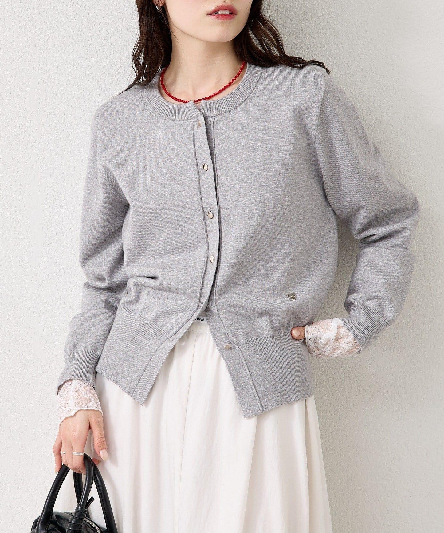 【色/黑色】帶吊墜日常開衫