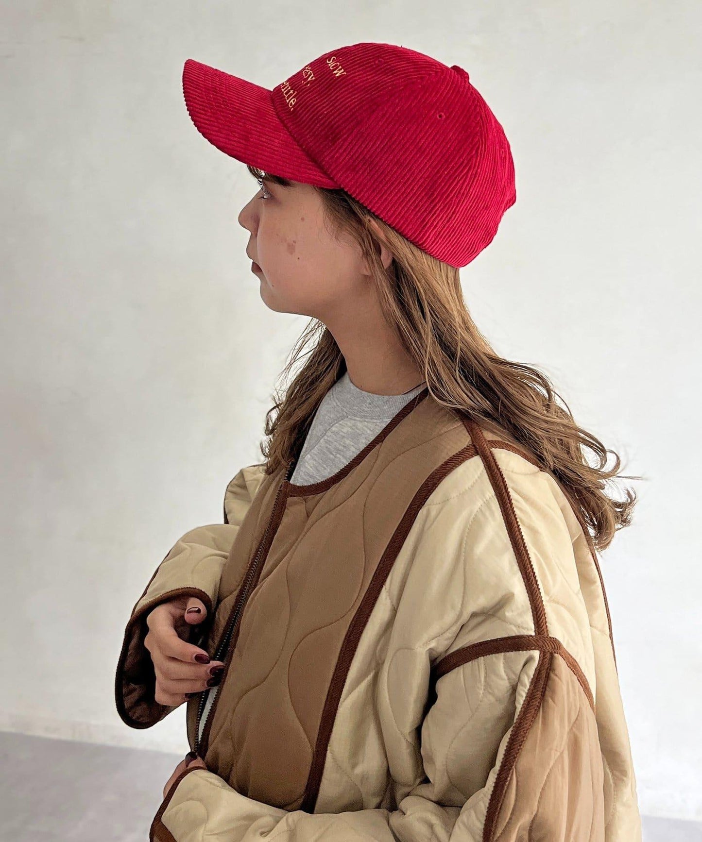 燈芯絨標誌棒球帽