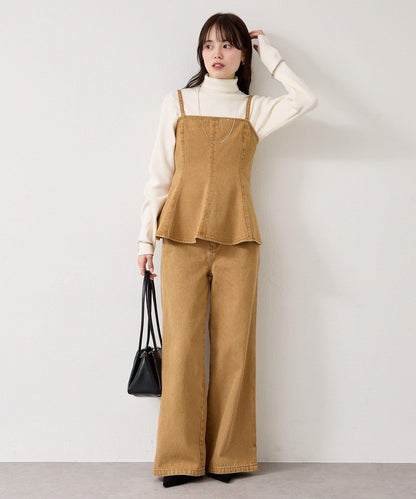 荷葉邊牛仔吊帶上衣