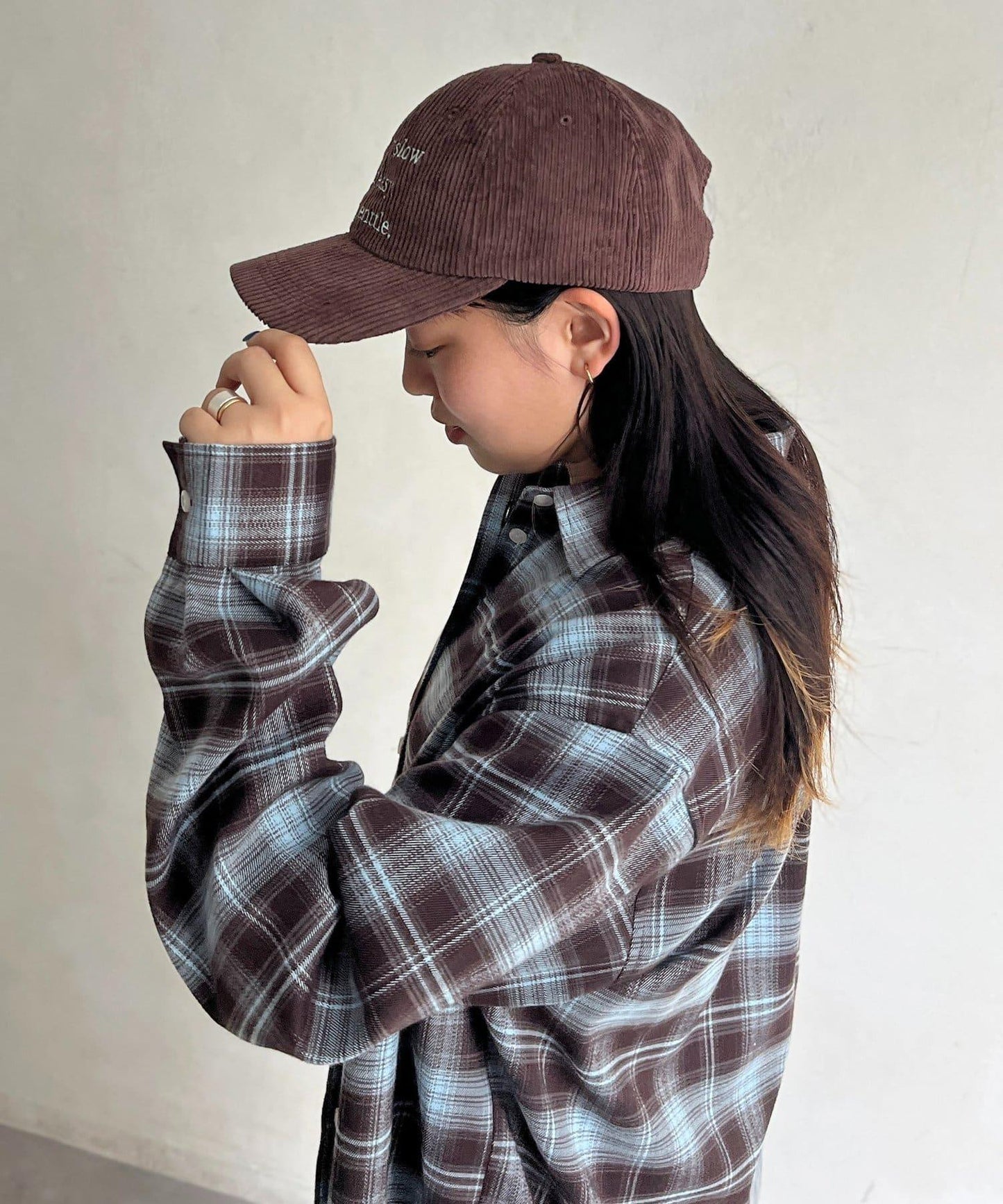 燈芯絨標誌棒球帽