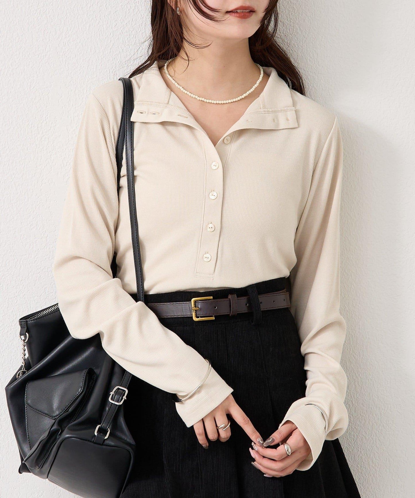 羅紋亨利領套頭衫