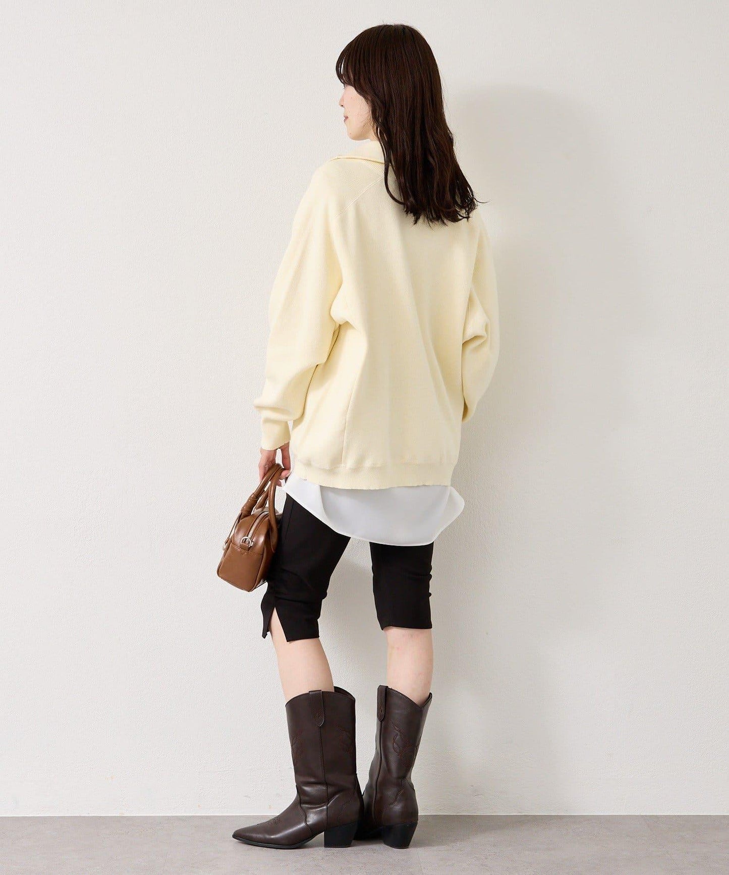 衛衣風格亨利領針織衫