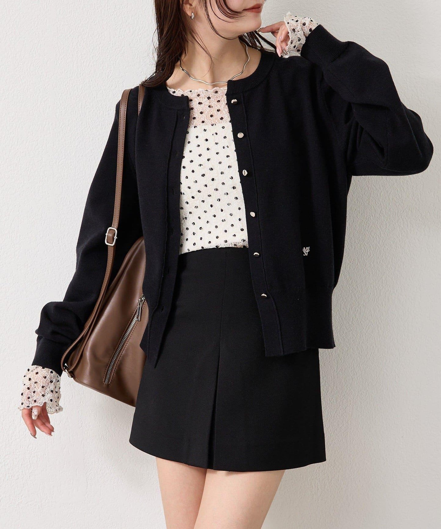 【色/黑色】帶吊墜日常開衫