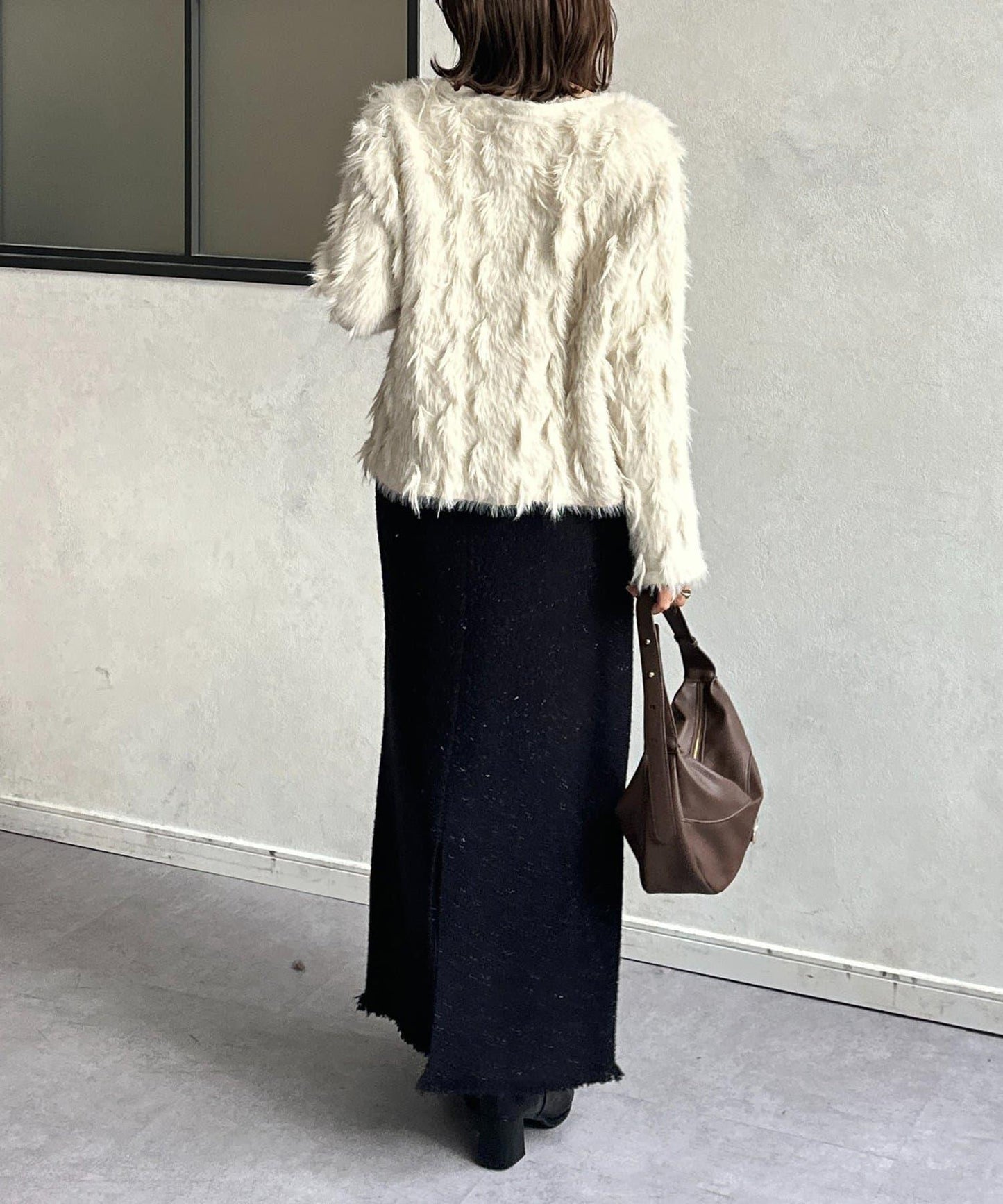 金色紐扣羽毛針織開衫