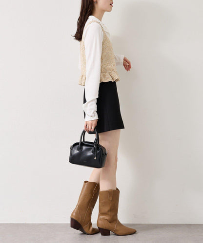 混色針織荷葉邊背心