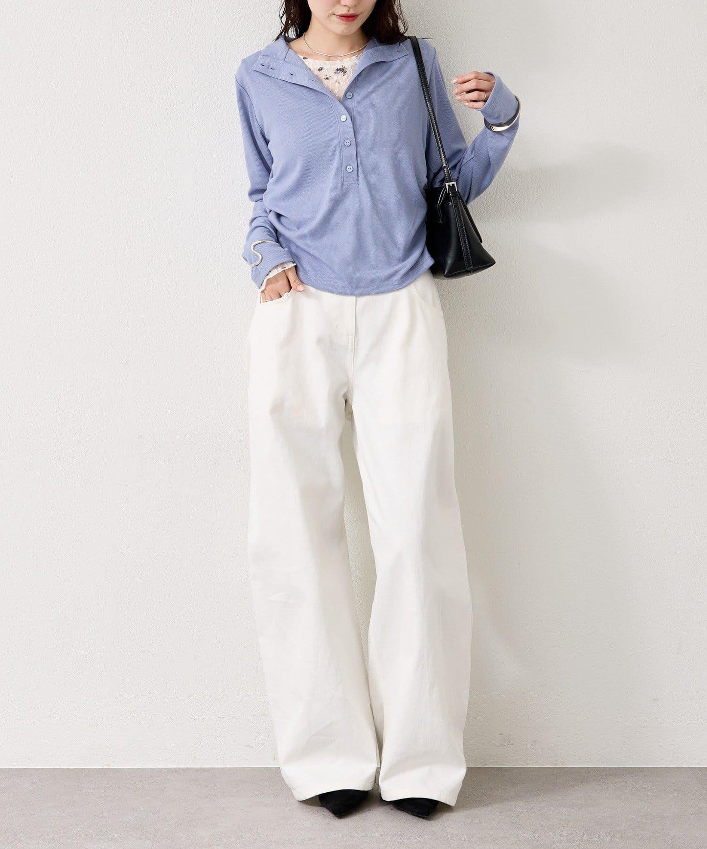 羅紋亨利領套頭衫