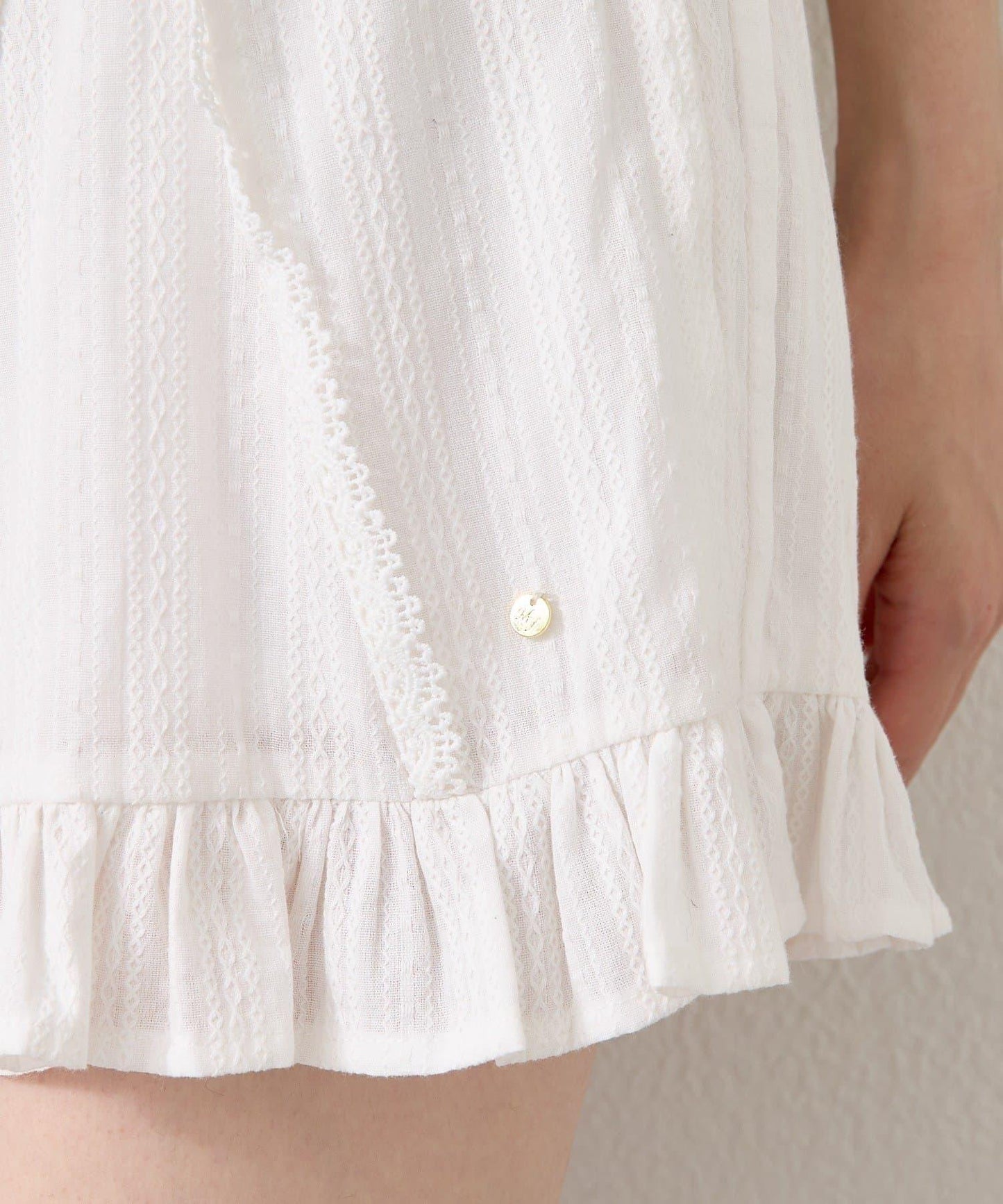 棉質荷葉邊迷你裙