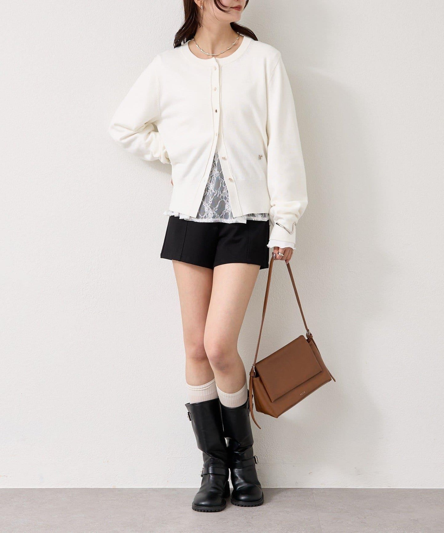 【色/黑色】帶吊墜日常開衫