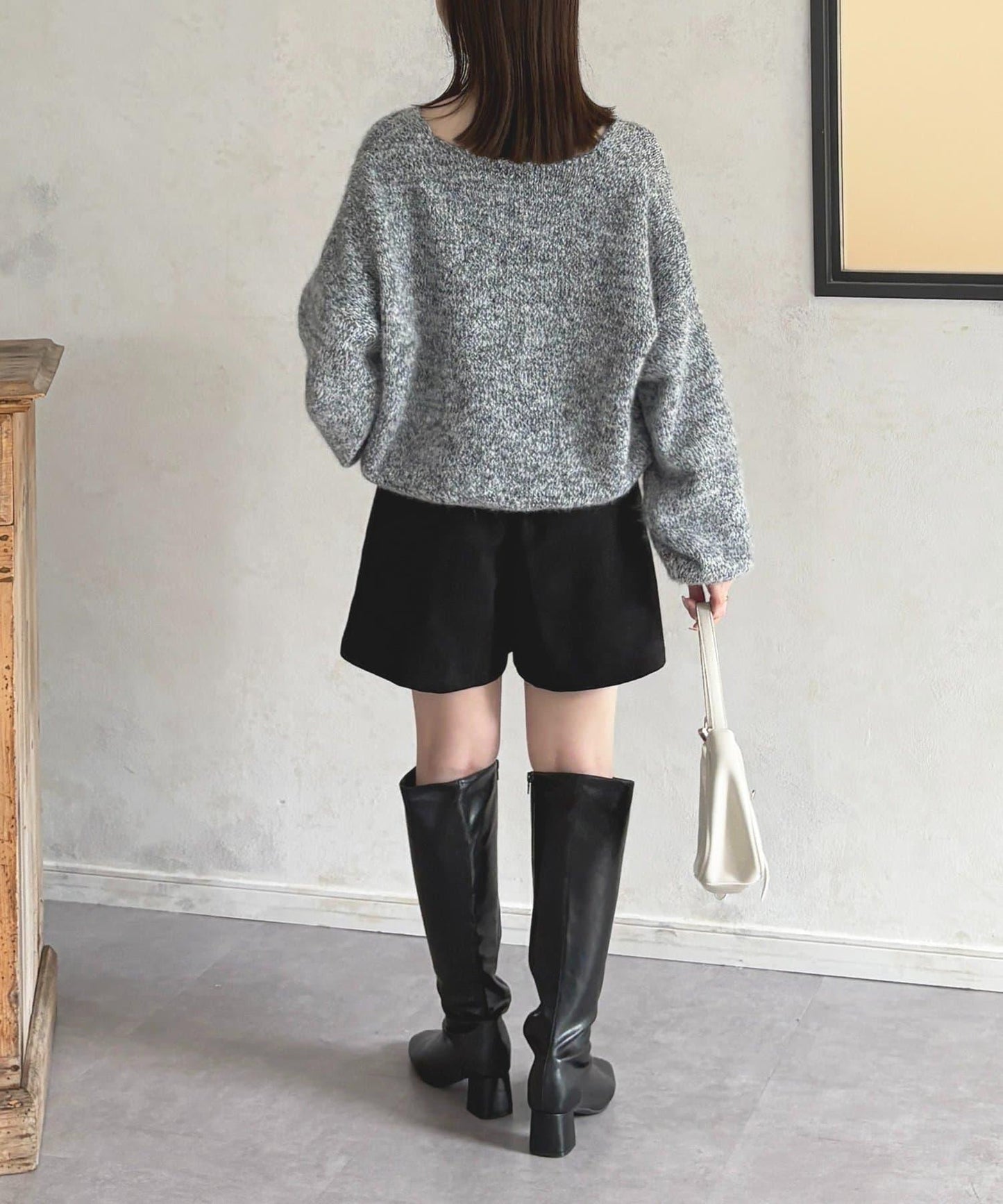 仿麂皮褶皺中褲