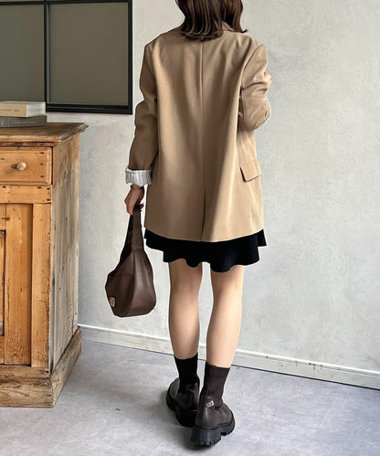 喇叭袖羅紋針織長款連衣裙