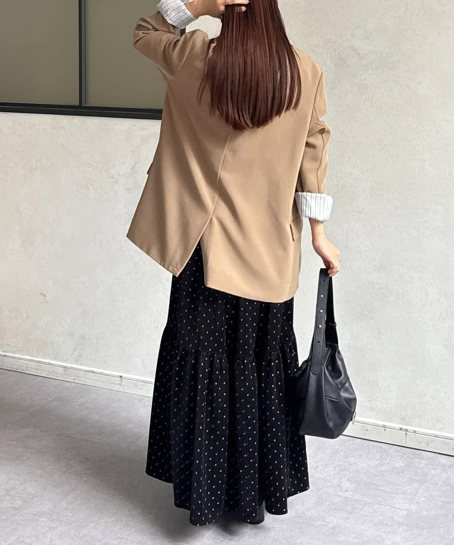 波點天鵝絨層疊半身裙