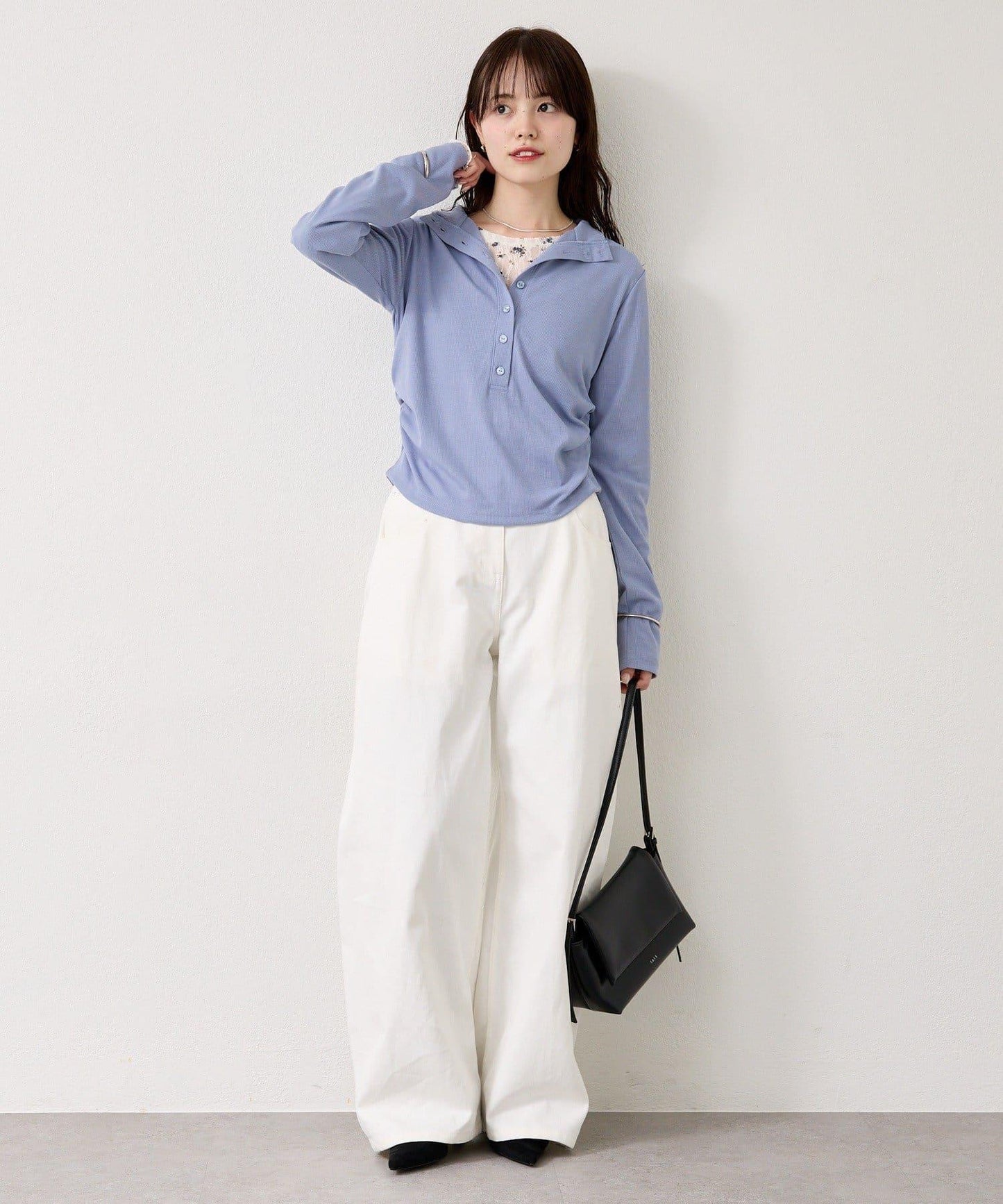 羅紋亨利領套頭衫