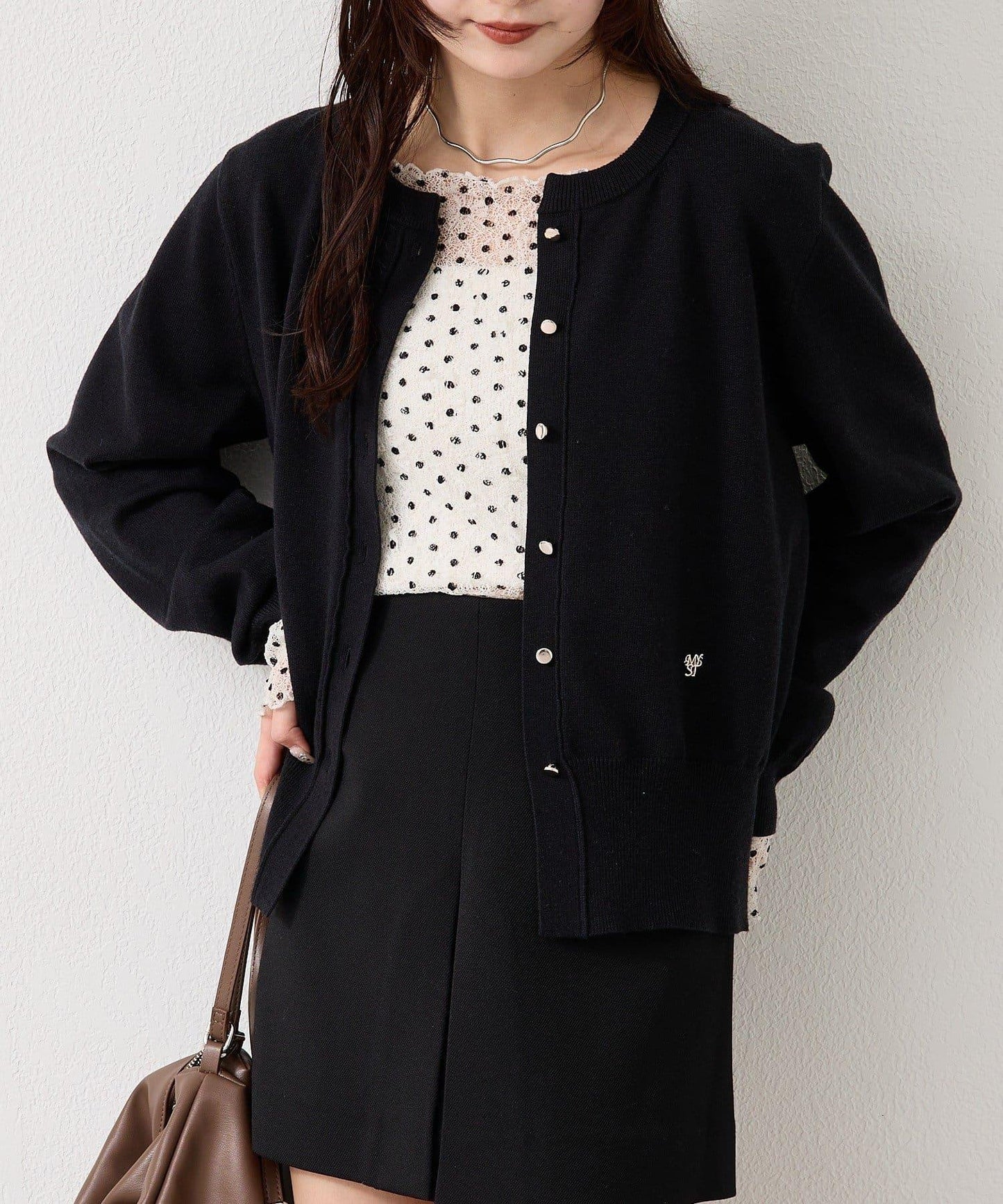 【色/黑色】帶吊墜日常開衫