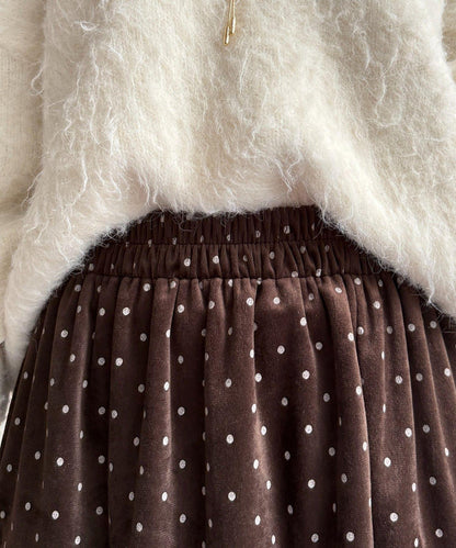波點天鵝絨層疊半身裙
