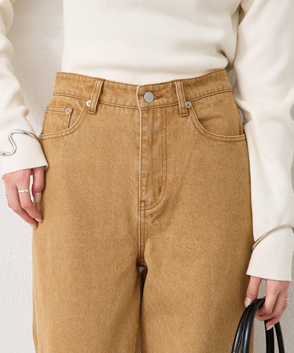 下襬開叉喇叭牛仔褲