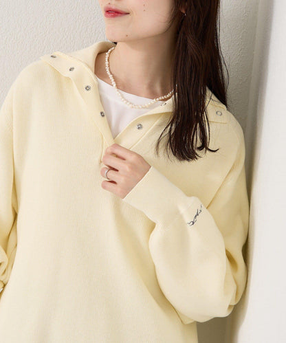 衛衣風格亨利領針織衫