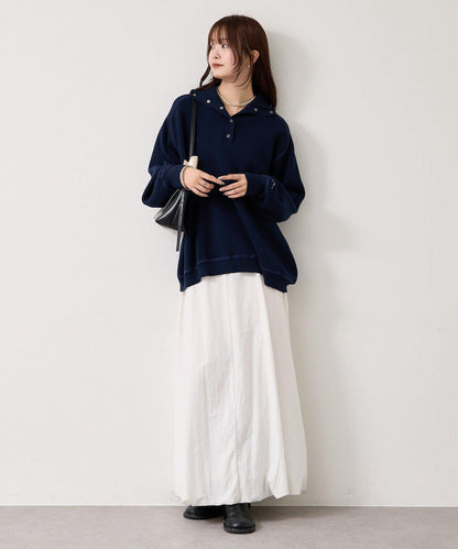 衛衣風格亨利領針織衫