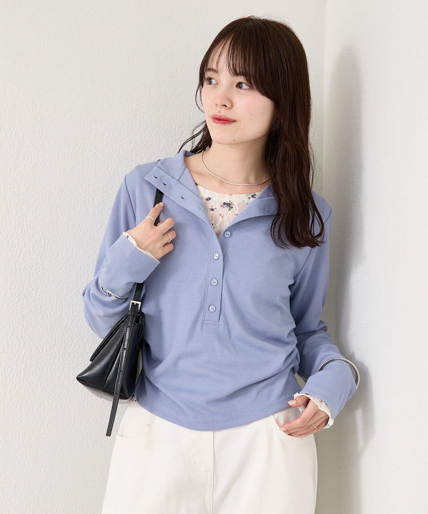 羅紋亨利領套頭衫