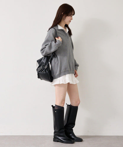 衛衣風格亨利領針織衫