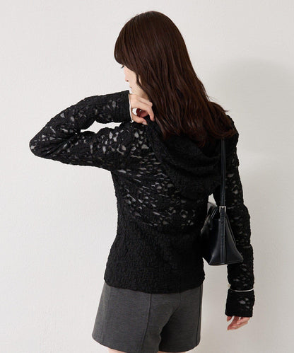 蕾絲連帽衛衣