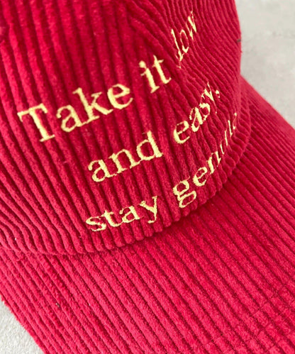 燈芯絨標誌棒球帽