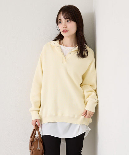 衛衣風格亨利領針織衫