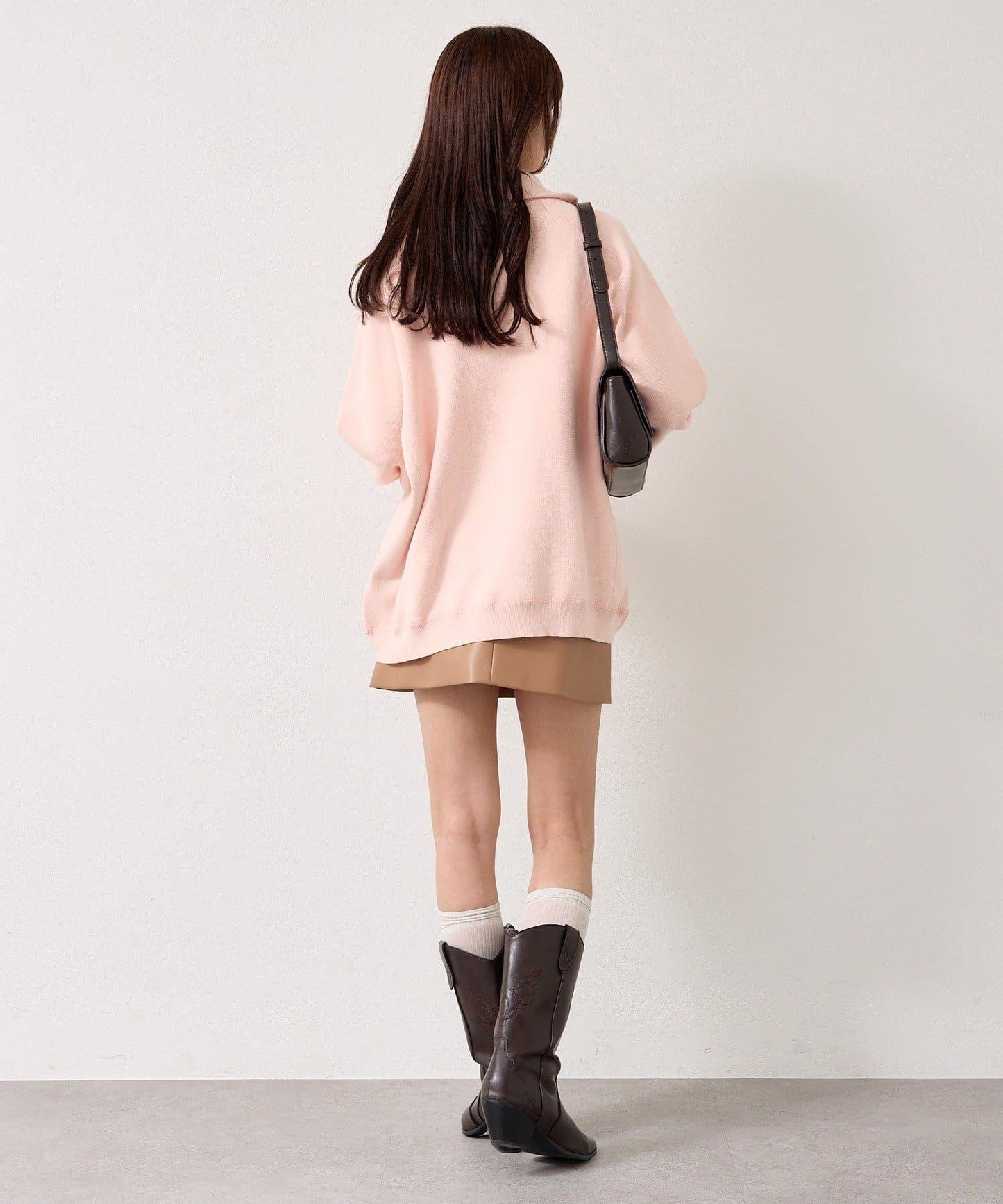 衛衣風格亨利領針織衫