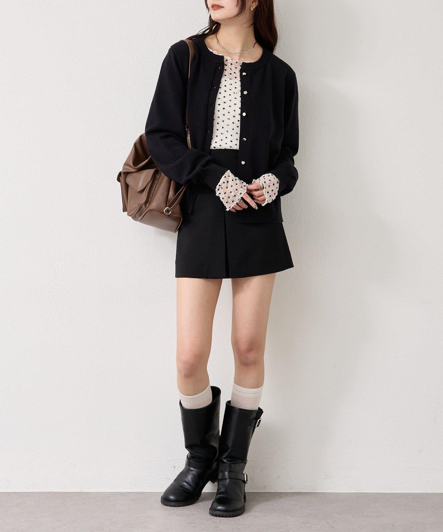 【色/黑色】帶吊墜日常開衫