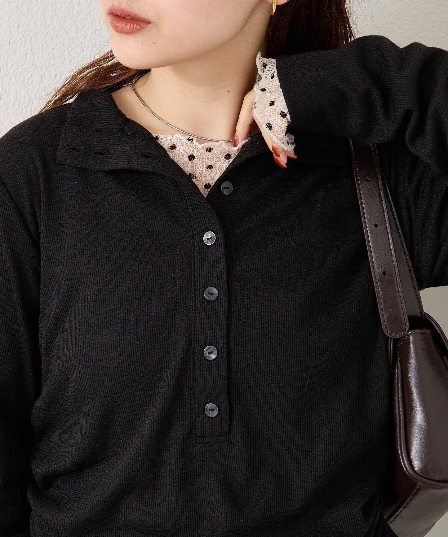 羅紋亨利領套頭衫