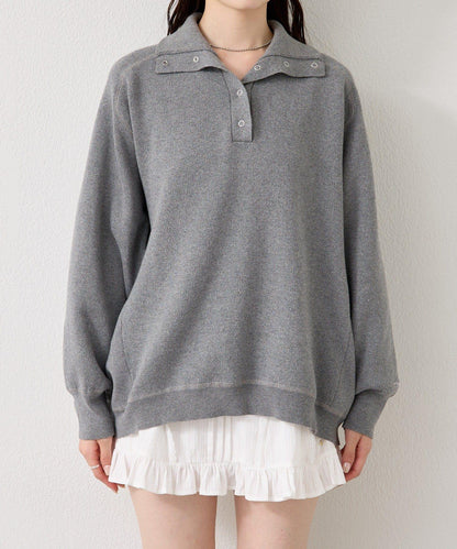 衛衣風格亨利領針織衫