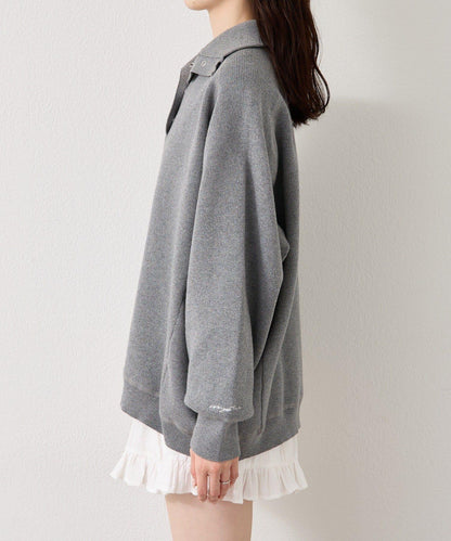 衛衣風格亨利領針織衫