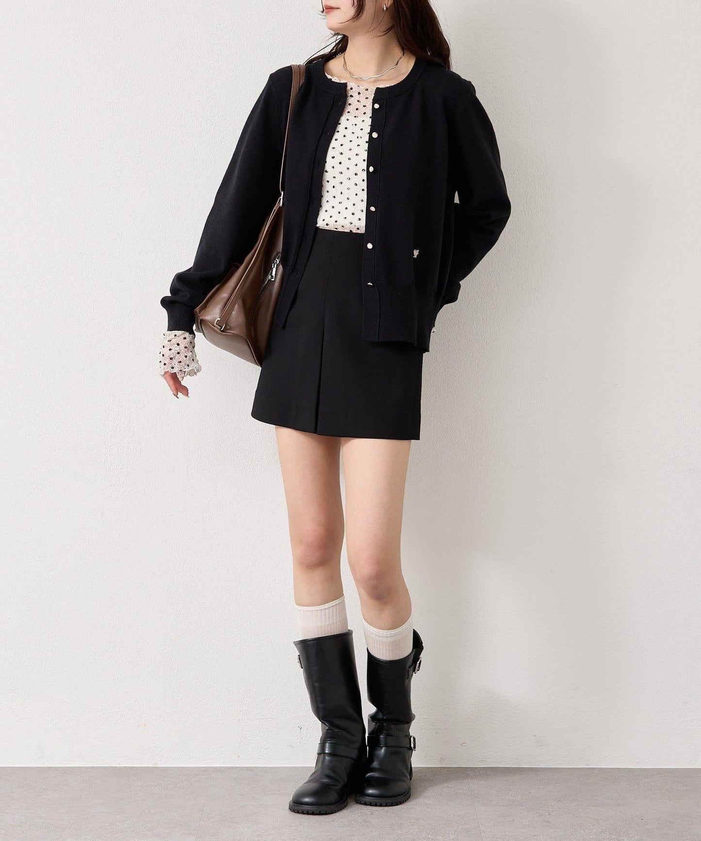 【色/黑色】帶吊墜日常開衫