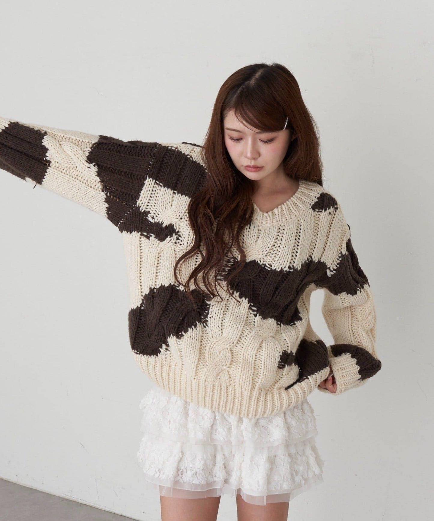 麻花寬鬆針織衫