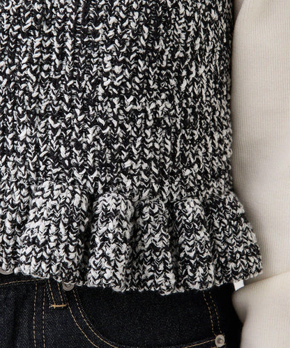 混色針織荷葉邊背心