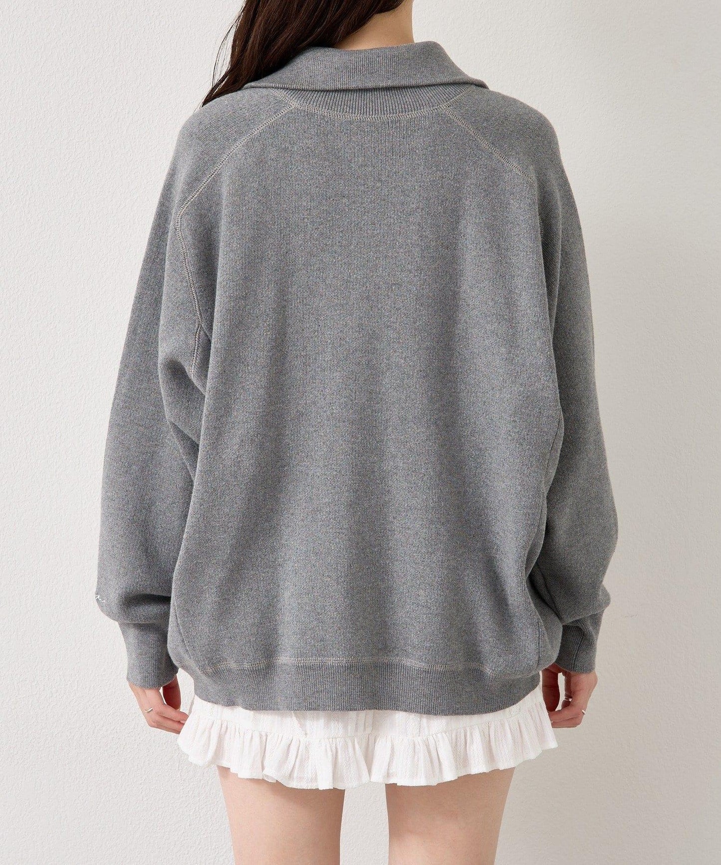 衛衣風格亨利領針織衫