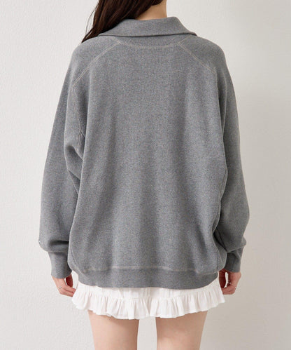 衛衣風格亨利領針織衫