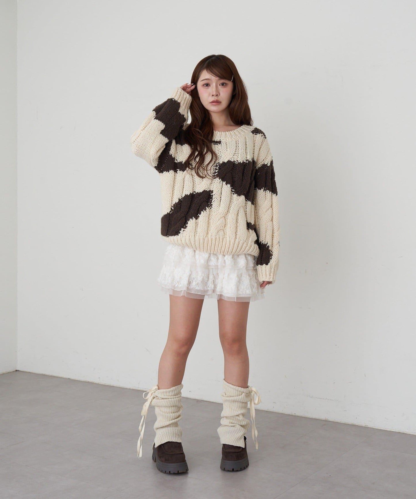 麻花寬鬆針織衫