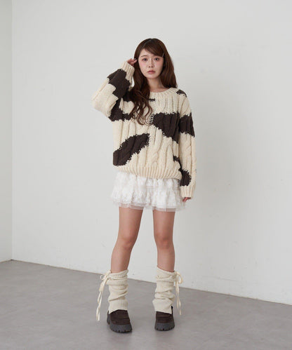 麻花寬鬆針織衫