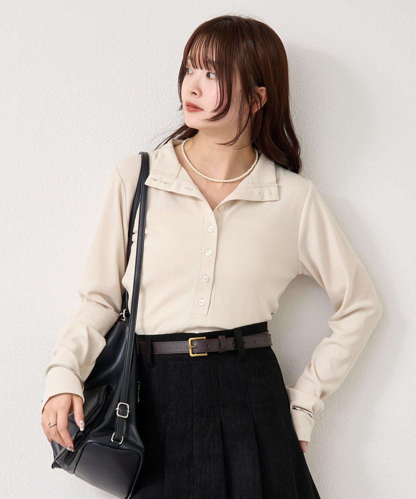 羅紋亨利領套頭衫