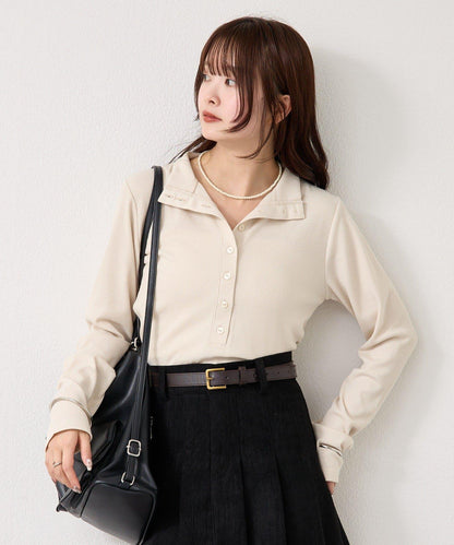 羅紋亨利領套頭衫