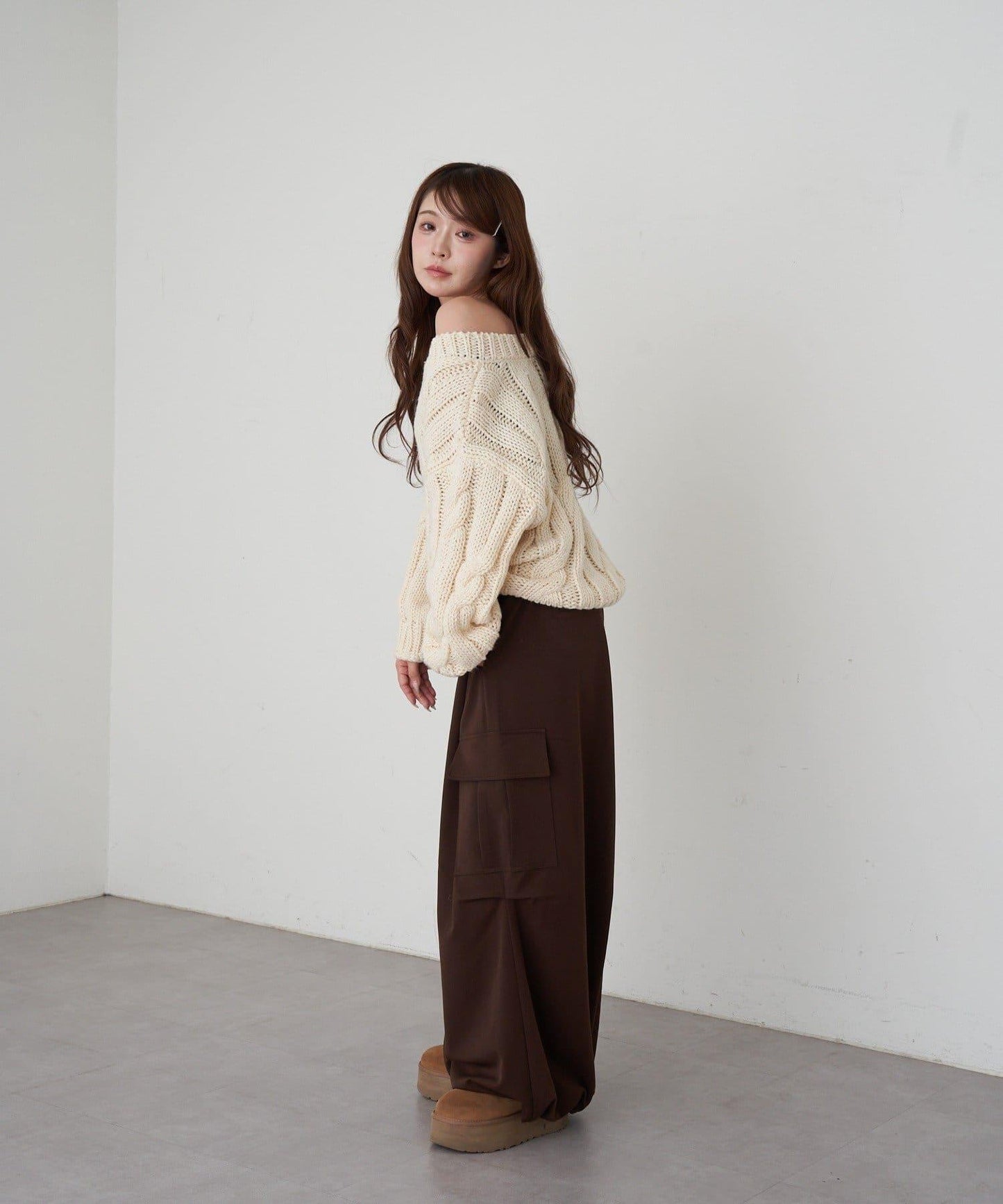 麻花寬鬆針織衫