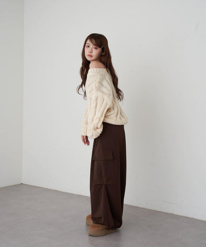 麻花寬鬆針織衫