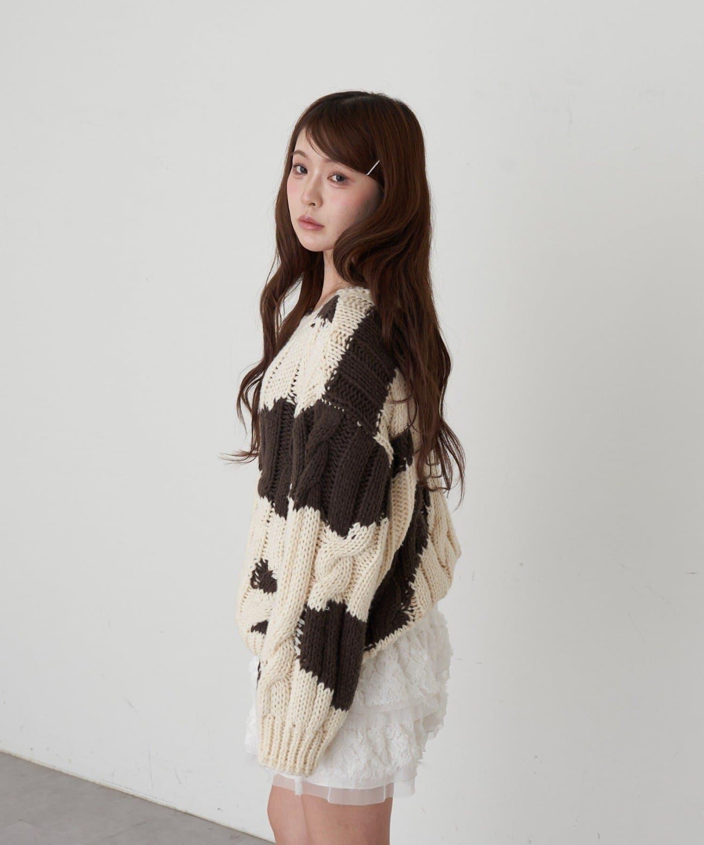 麻花寬鬆針織衫