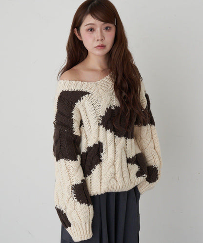 麻花寬鬆針織衫