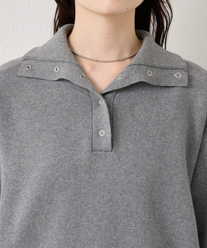 衛衣風格亨利領針織衫