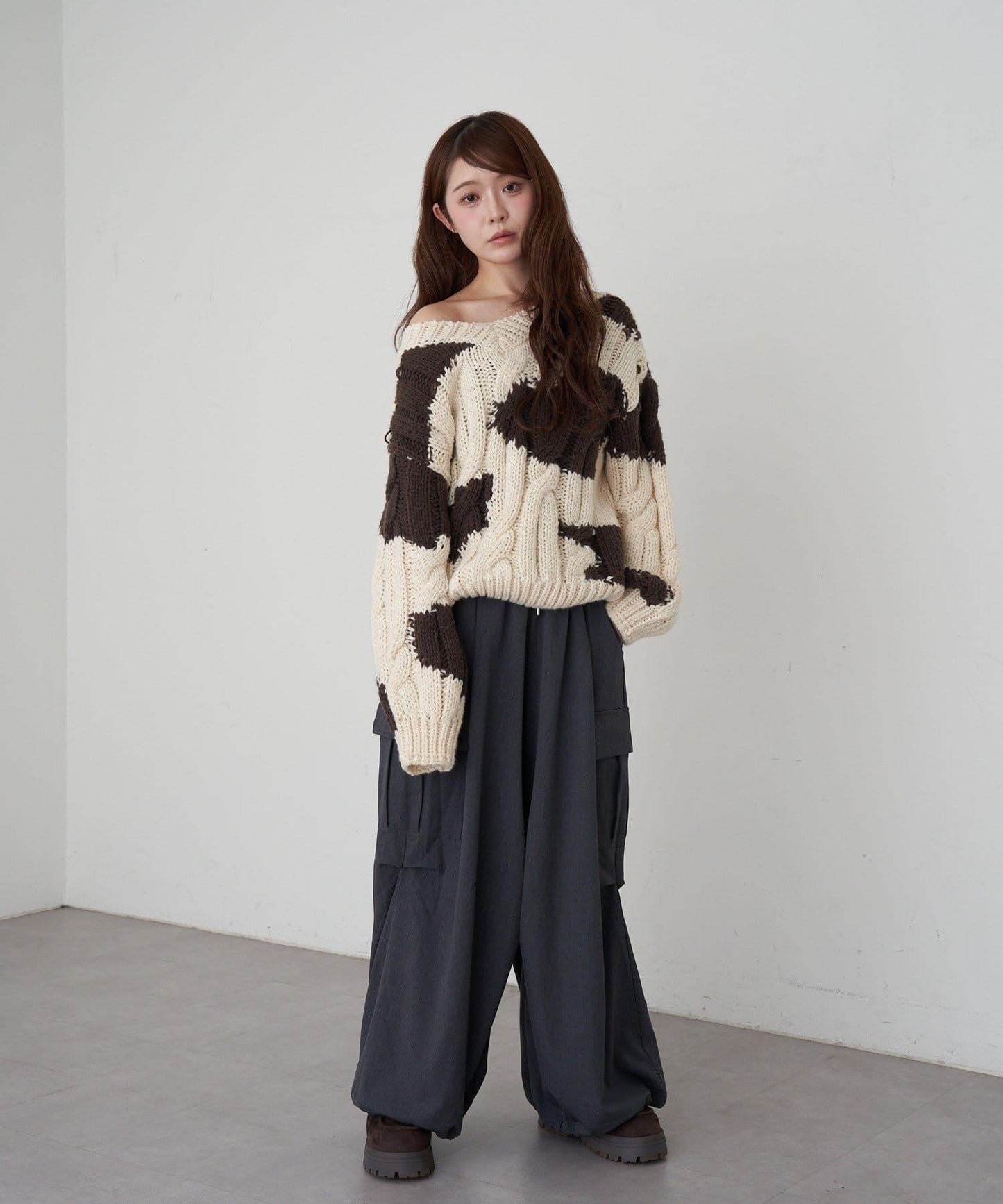 麻花寬鬆針織衫